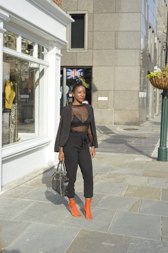 Black Mesh Top Outfit Idea - Bestkeptstyle